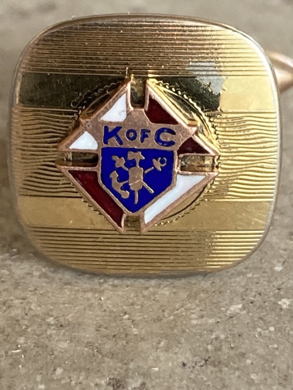 Vintage Knights of Columbus K of C 1/20 12K Gold Filled Single Cufflink Swank